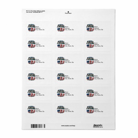 Afbeelding van Florida en Vlagtekst van de VS Etiket (Full Sheet)