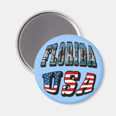 Afbeelding van Florida en Vlagtekst van de VS Magneet (Voorkant / Achterkant)