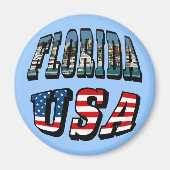 Afbeelding van Florida en Vlagtekst van de VS Magneet (Voorkant)