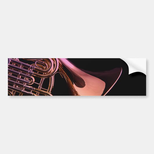Afbeelding van Frans hoorn muziekinstrument Bumpersticker (Voorkant)