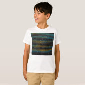 Afbeelding van geel en turkooizen Glitter T-shirt (Voorkant volledig)
