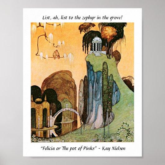  afbeelding van gekantelde tuin Kay Nielsen Poster (Voorkant)