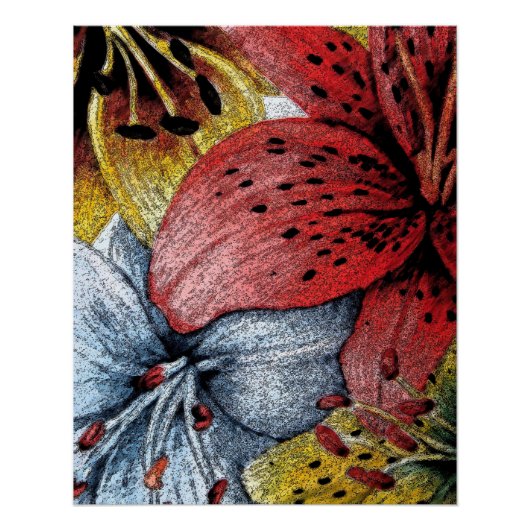 afbeelding van gele en blauwe leugens moderne kuns poster (Voorkant)