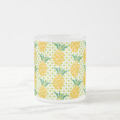 Afbeelding van Gele en groene ananas op Stippen Matglas Koffiemok (Center)
