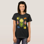 Afbeelding van gele Tulp met bloemen en vlinders T-shirt (Voorkant volledig)