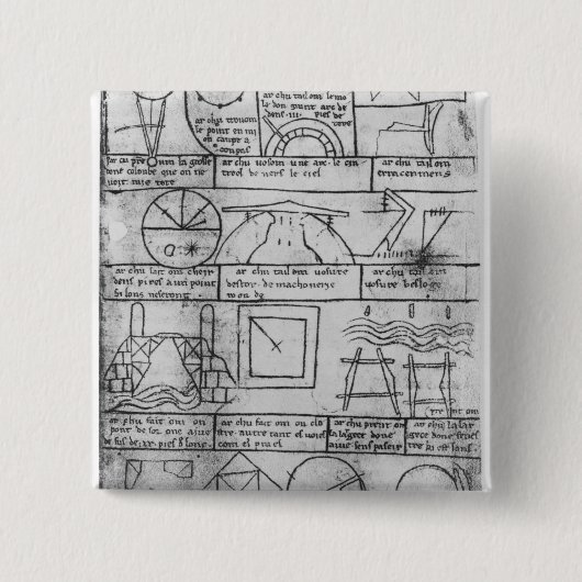 Afbeelding van geometrische figuren vierkante button 5,1 cm (Voorkant)