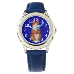 afbeelding van glimlachend schattig bruin konijntj horloge