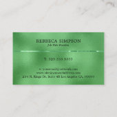 Afbeelding van glinsterende groene iriserende faux visitekaartje (Achterkant)