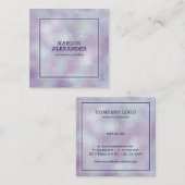 Afbeelding van glinsterende zilveren & roze achter vierkante visitekaartje (Voorkant / Achterkant)