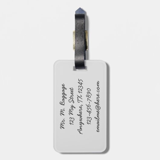 Afbeelding van grijze mannen bagagelabel (Achterkant verticaal)