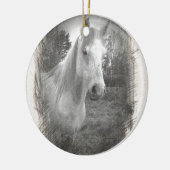 Afbeelding van grijze paarden keramisch ornament (Links)