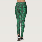 afbeelding van groene bladeren leggings (Achterkant)