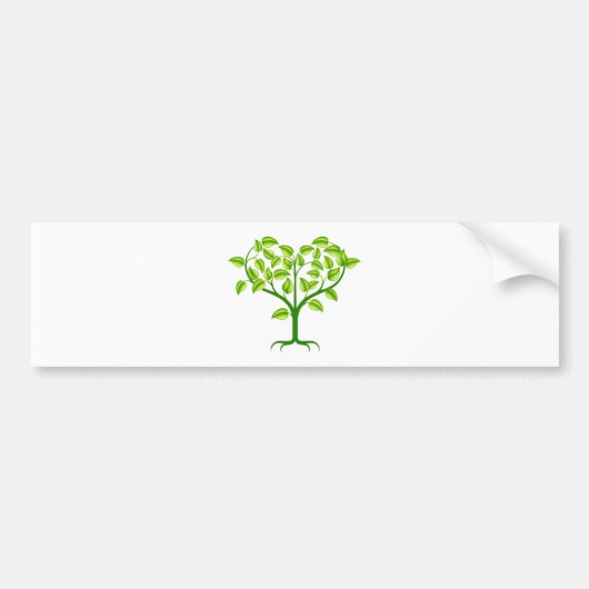 Afbeelding van groene hartboom bumpersticker (Voorkant)