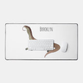 Afbeelding van hagedis-cartoon bewaken bureaumat (Keyboard & Muis)