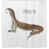 Afbeelding van hagedis-cartoon bewaken douchegordijn (Voorkant)