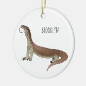 Afbeelding van hagedis-cartoon bewaken keramisch ornament (Links)