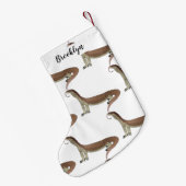 Afbeelding van hagedis-cartoon bewaken kleine kerstsok (Achterkant (Hangend))