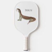 Afbeelding van hagedis-cartoon bewaken pickleball paddle (Achterkant)