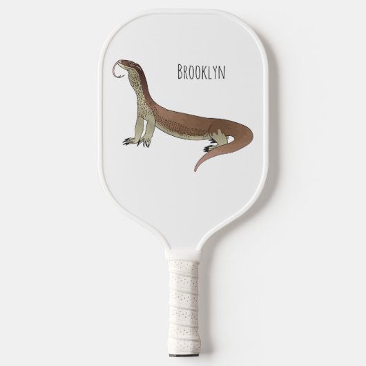 Afbeelding van hagedis-cartoon bewaken pickleball paddle (Voorkant)