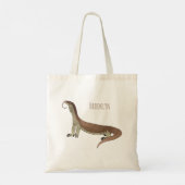 Afbeelding van hagedis-cartoon bewaken tote bag (Achterkant)