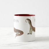 Afbeelding van hagedis-cartoon bewaken tweekleurige koffiemok (Center)