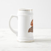 Afbeelding van hagedis-cartoon met gevlekte hals bierpul (Links)