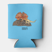 Afbeelding van hagedis-cartoon met gevlekte hals blikjeskoeler (Voorkant)