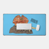 Afbeelding van hagedis-cartoon met gevlekte hals bureaumat (Keyboard & Muis)