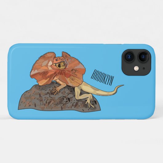 Afbeelding van hagedis-cartoon met gevlekte hals Case-Mate iPhone case (Achterkant (horizontaal))