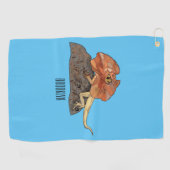 Afbeelding van hagedis-cartoon met gevlekte hals golfhanddoek (Horizontaal)