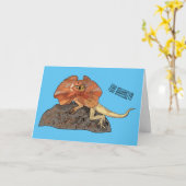 Afbeelding van hagedis-cartoon met gevlekte hals kaart (Gele Bloem)