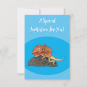 Afbeelding van hagedis-cartoon met gevlekte hals kaart (Achterkant)