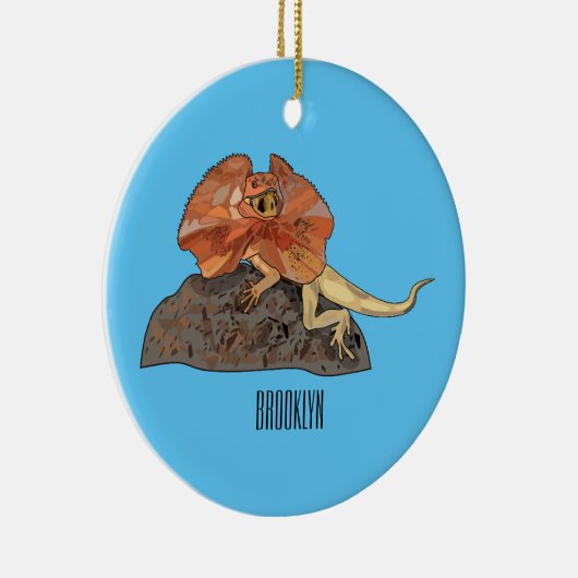 Afbeelding van hagedis-cartoon met gevlekte hals keramisch ornament (Rechts)