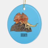 Afbeelding van hagedis-cartoon met gevlekte hals keramisch ornament (Links)