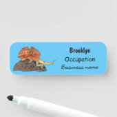 Afbeelding van hagedis-cartoon met gevlekte hals naamplaatje (In situ)