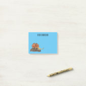 Afbeelding van hagedis-cartoon met gevlekte hals post-it® notes (Op bureau)