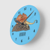 Afbeelding van hagedis-cartoon met gevlekte hals ronde klok (Hoek)