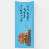 Afbeelding van hagedis-cartoon met gevlekte hals spandoek (Verticaal)