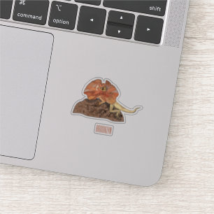 Afbeelding van hagedis-cartoon met gevlekte hals sticker