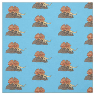 Afbeelding van hagedis-cartoon met gevlekte hals stof