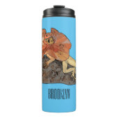 Afbeelding van hagedis-cartoon met gevlekte hals thermosbeker (Voorkant)