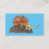Afbeelding van hagedis-cartoon met gevlekte hals visitekaartje (Achterkant)