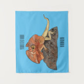 Afbeelding van hagedis-cartoon met gevlekte hals wandkleed (Voorkant)