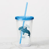 Afbeelding van hamerhaaienhaai cartoon acryl drinkbeker (Achterkant)