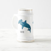 Afbeelding van hamerhaaienhaai cartoon bierpul (Voorkant links)