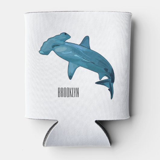 Afbeelding van hamerhaaienhaai cartoon blikjeskoeler (Voorkant)