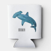 Afbeelding van hamerhaaienhaai cartoon blikjeskoeler (Achterkant)