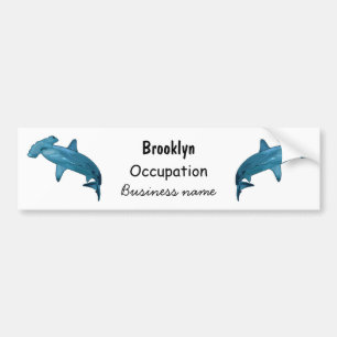 Afbeelding van hamerhaaienhaai cartoon bumpersticker