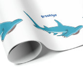 Afbeelding van hamerhaaienhaai cartoon cadeaupapier (Rol Hoek)