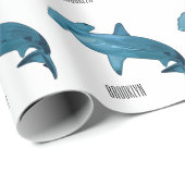 Afbeelding van hamerhaaienhaai cartoon cadeaupapier (Rol Hoek)
